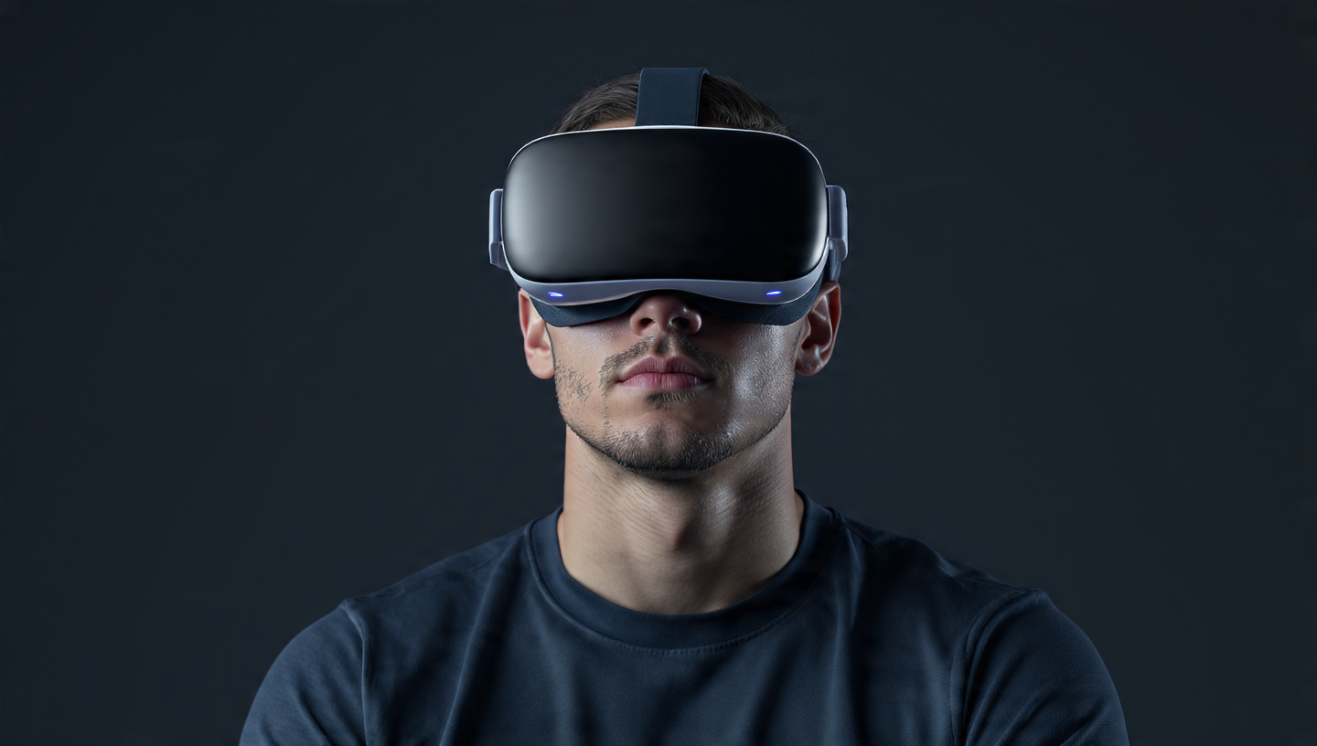 Atleta durante un allenamento mentale in realtà virtuale