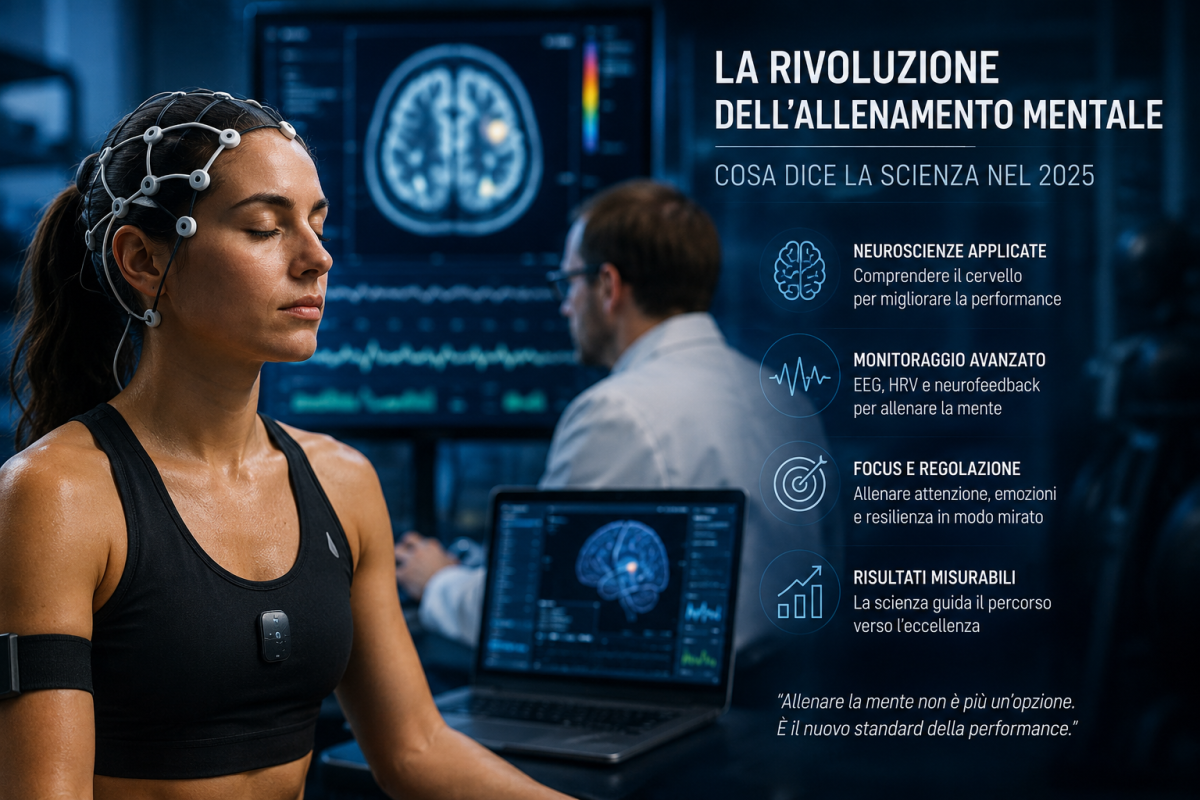 Atleta sottoposta a monitoraggio nell'allenamento mentale per gli sportivi