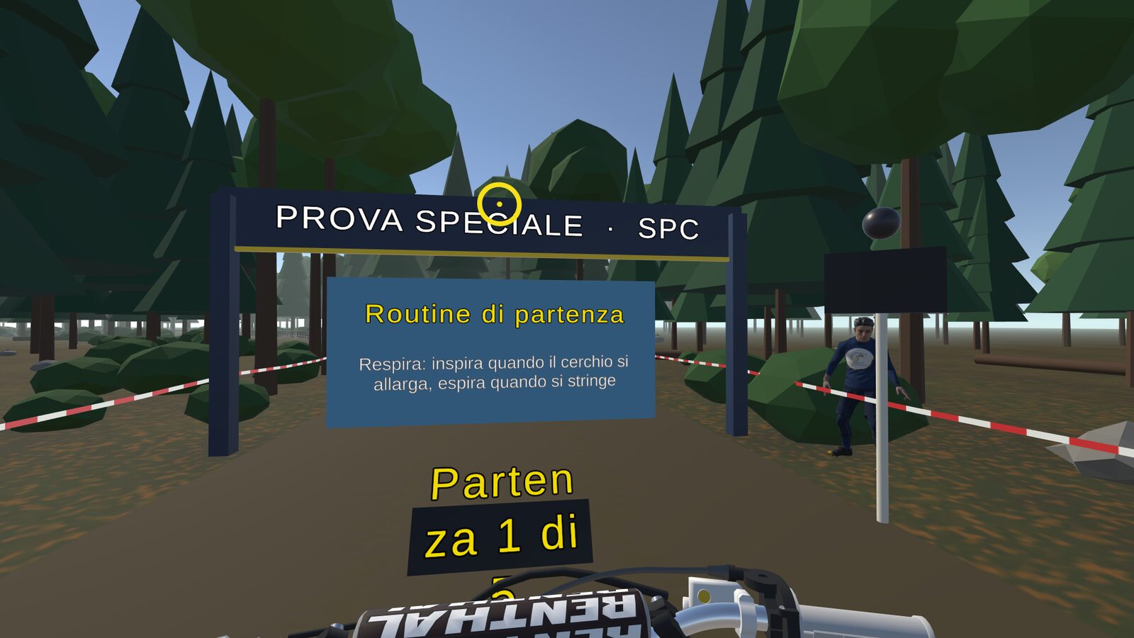 Esperienza VR di enduro, partenza al cancelletto