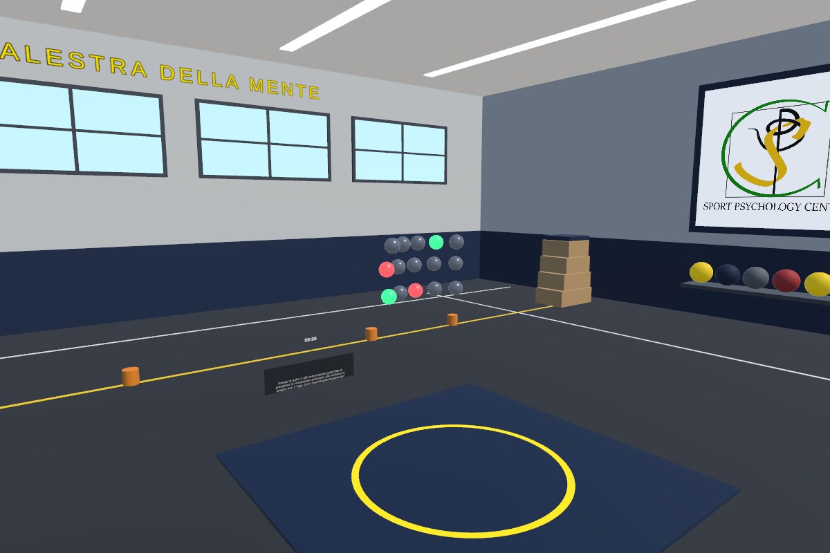 Esperienza VR delle luci di reazione nella palestra della mente