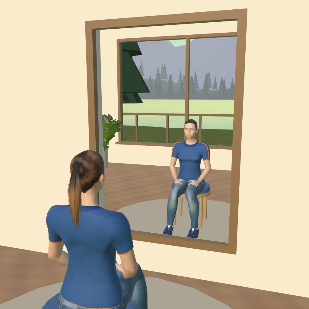 Esperienza VR davanti allo specchio per ritrovare il contatto con il corpo
